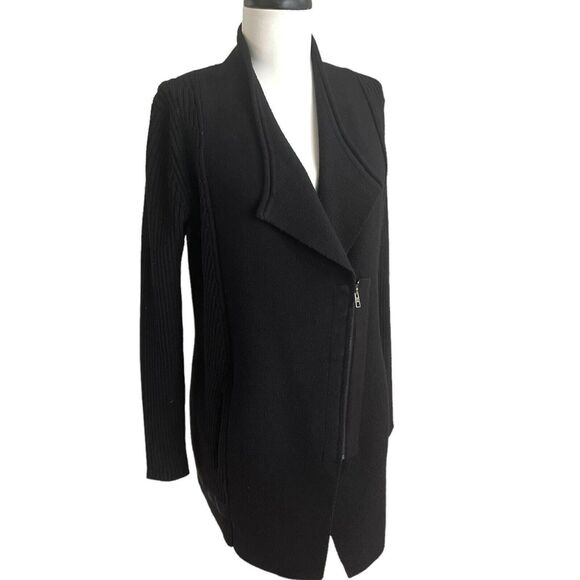 Athleta Black Thermolite Sentinel Merino Wool Cardigan XS Chunky Cabincore Lodge - Picture 8 of 15